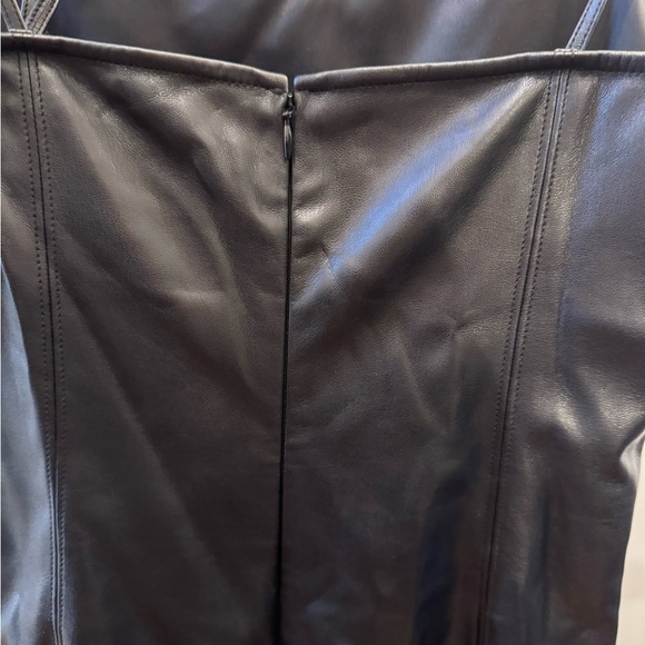 Theory faux leather body con dress. Hits below knees. Slim fit - Picture 5 of 7